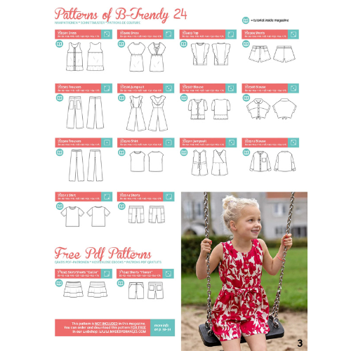 B-Trendy binnenkant met alle zomer naaipatronen voor kinderen.