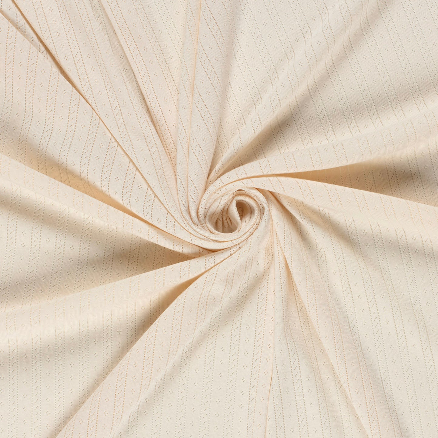 Baby ajour stof met strepen in beige