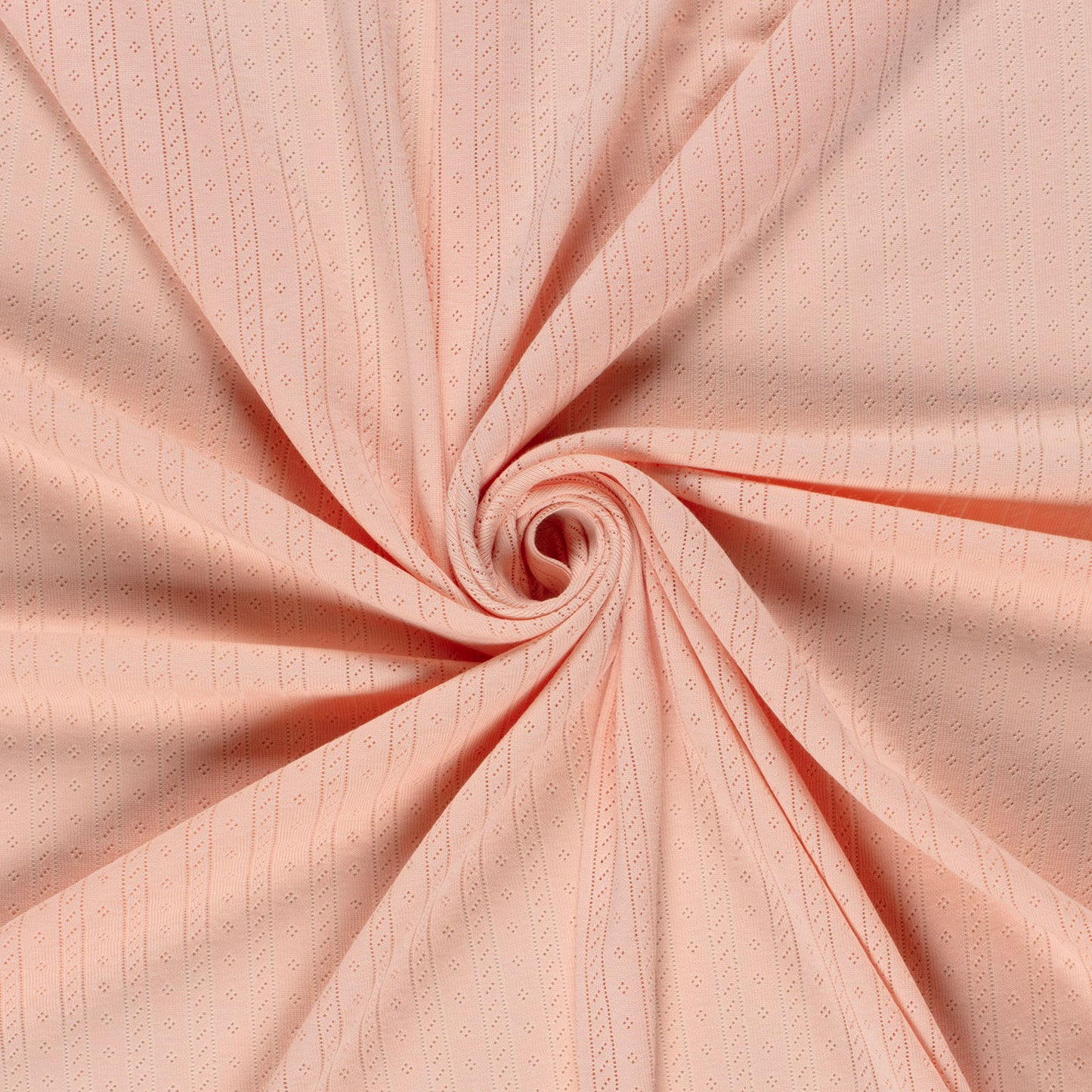 Baby ajour stof met strepen in licht zalm roze