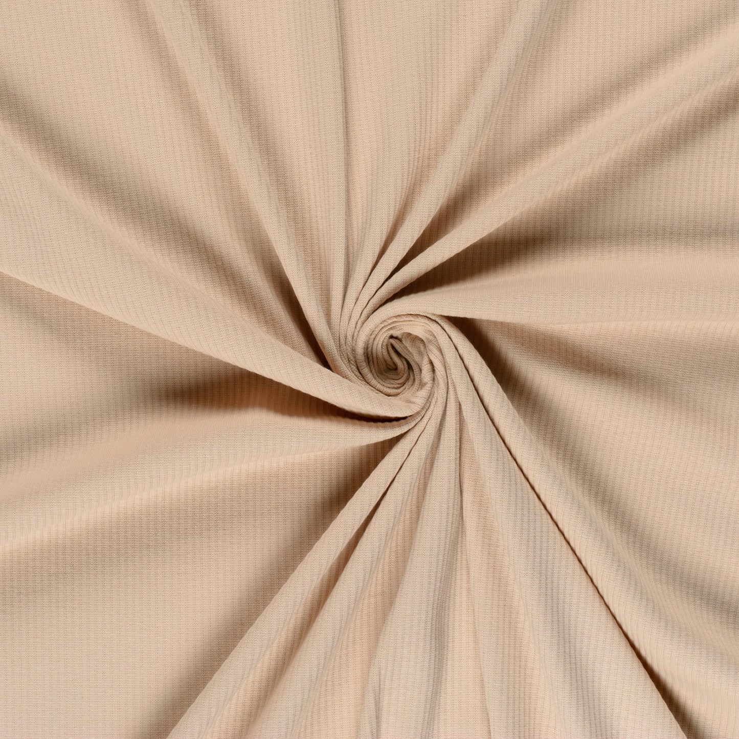 Effen baby rib jersey stof in beige