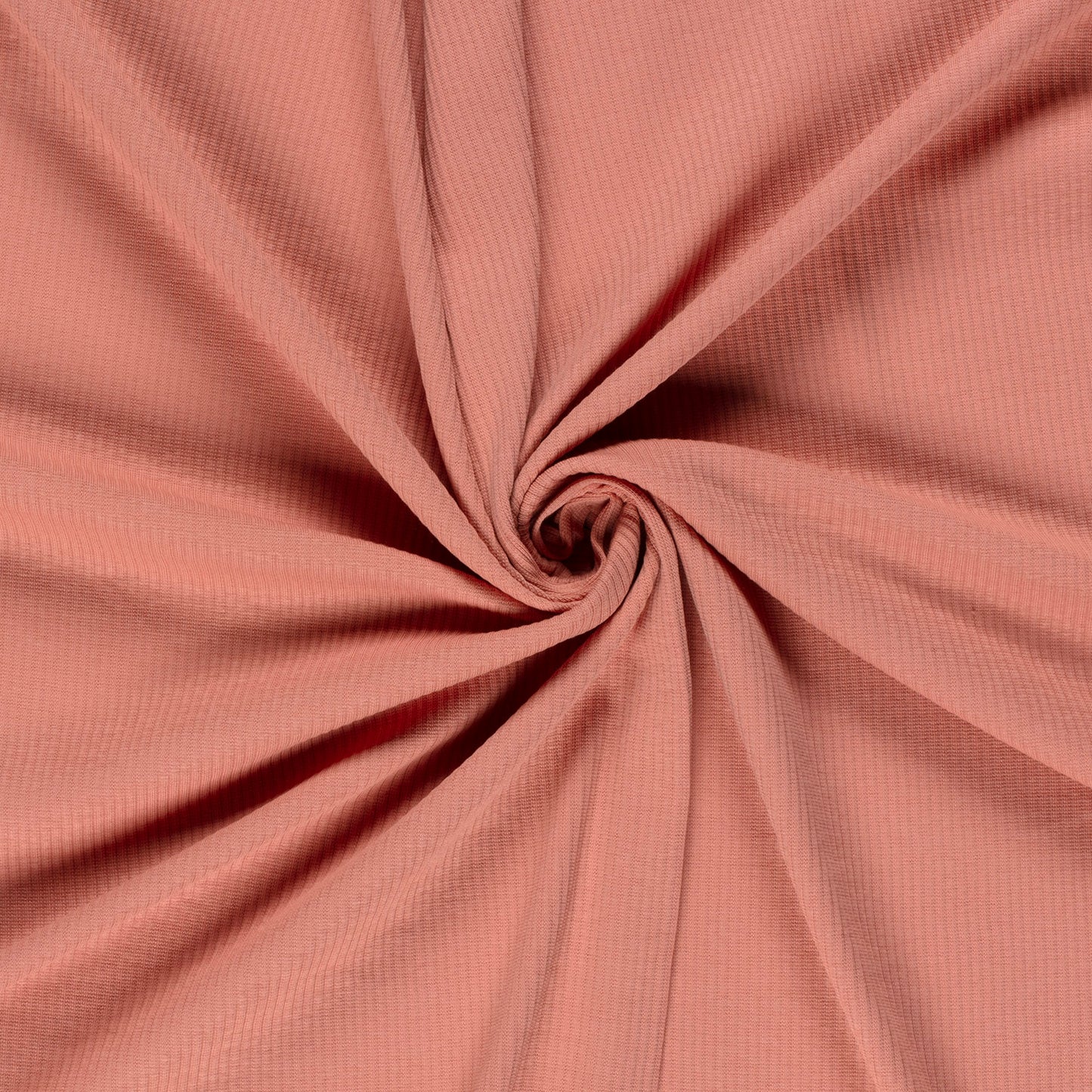 Effen baby rib jersey stof in koraal roze