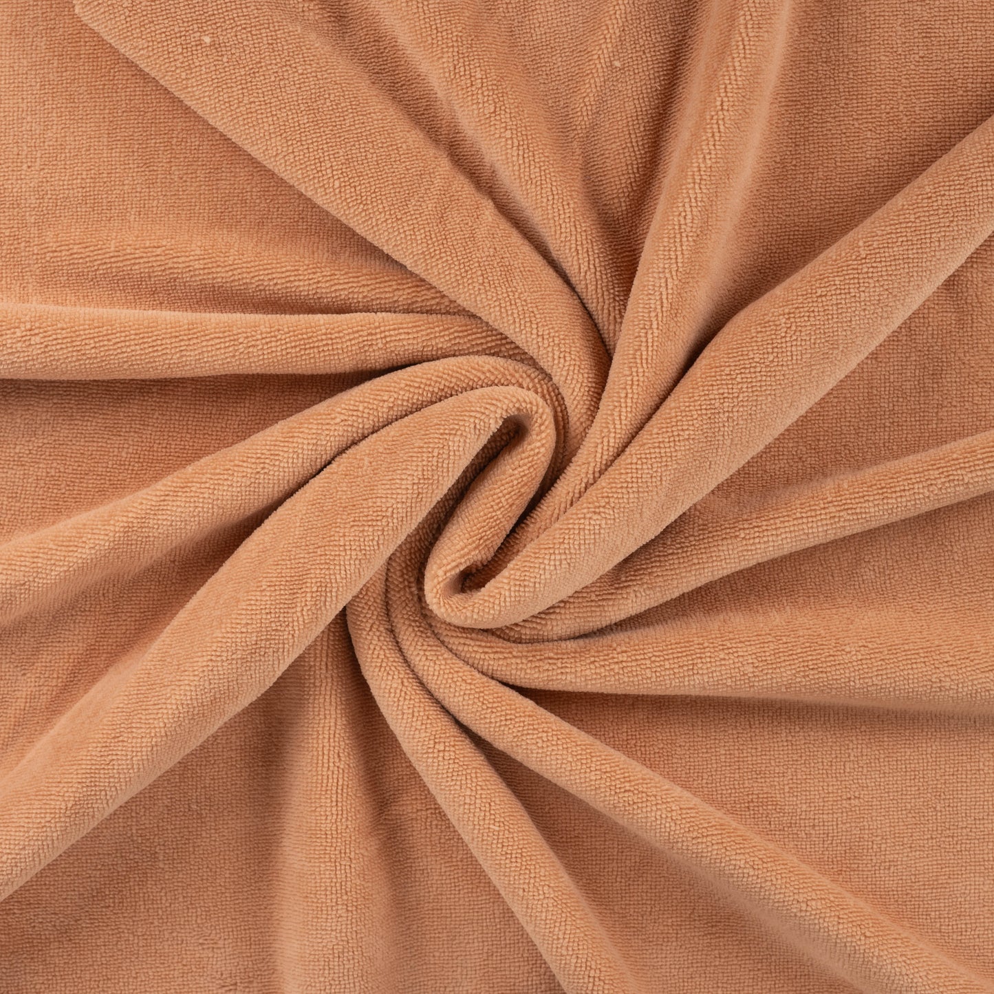 Bamboe fleece stof zalmroze voor bijvoorbeeld babyproducten.