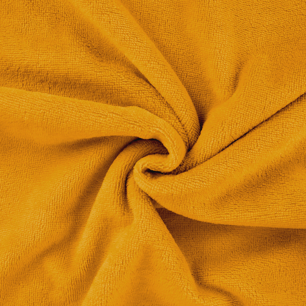 Okergeel bamboe fleece badstof