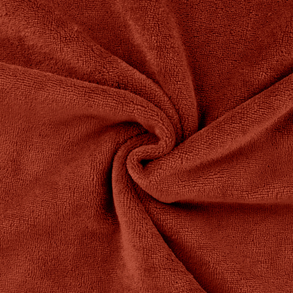 Terra roest kleurige bamboe fleece badstof