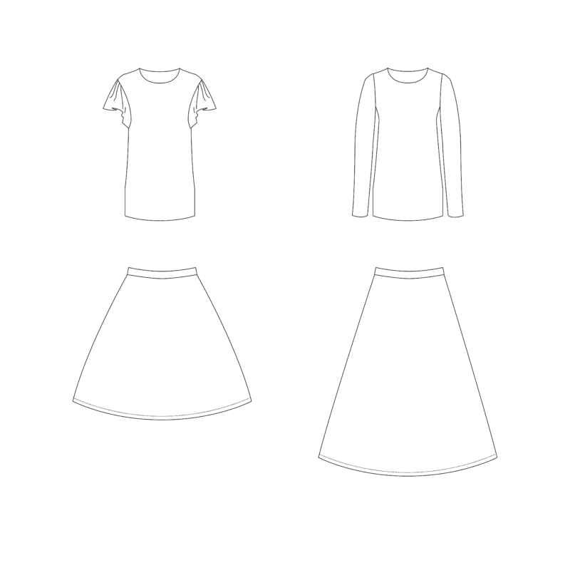 Naaipatroon rok en shirt dames tieners set van Bel'etoile