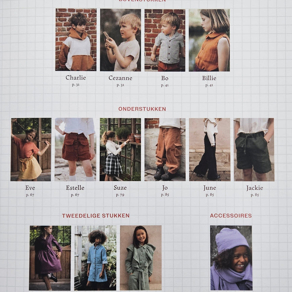 Naaipatronenboek van Iris may voor het maken van meer dan 365 tijdloze outfits voor je kind.