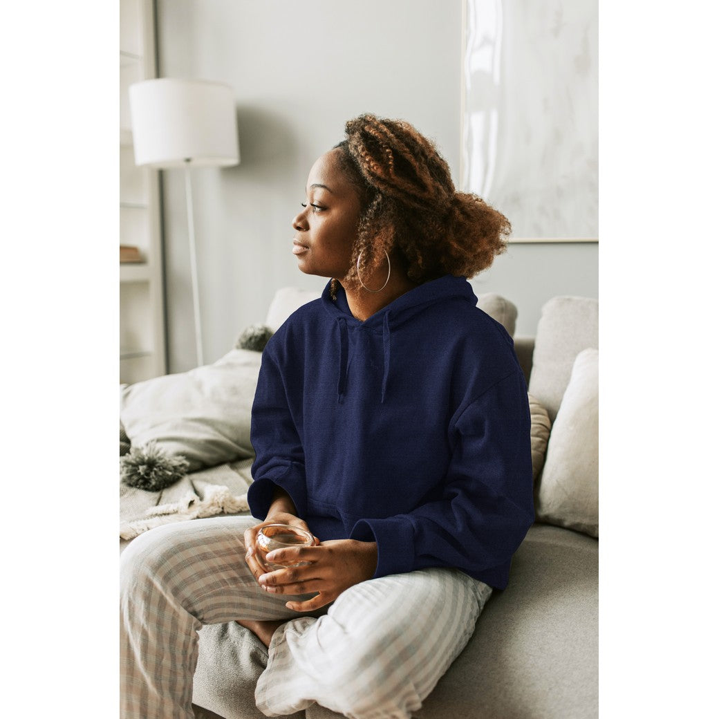 Trui gemaakt van effen denim french terry stof donker blauw