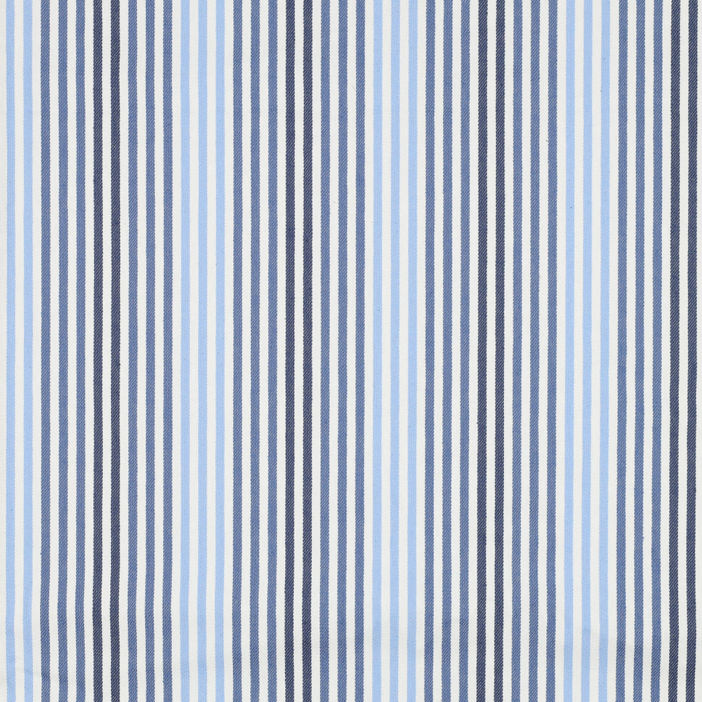 
                  
                    Jeans stof gestreept met de kleuren lichtblauw, donkerblauw en wit.
                  
                