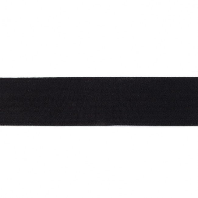 Zwart uni zacht elastiek van 40mm breed.