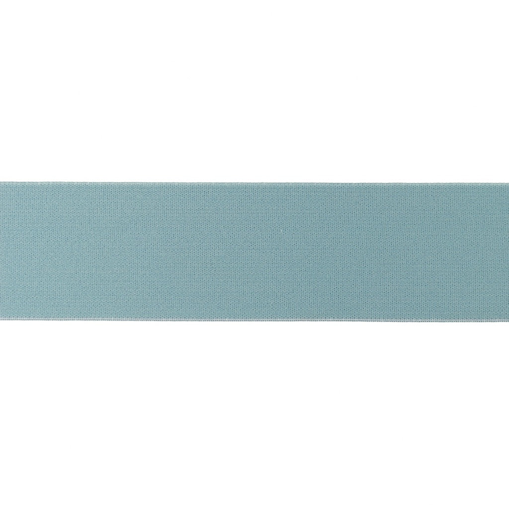 Staalblauwe uni zacht elastiek van 40mm breed.