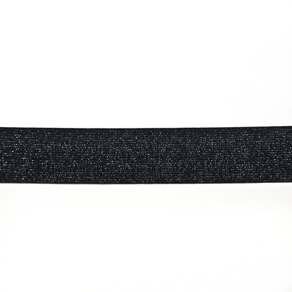 Zwart lurex glitter elastiek 40mm