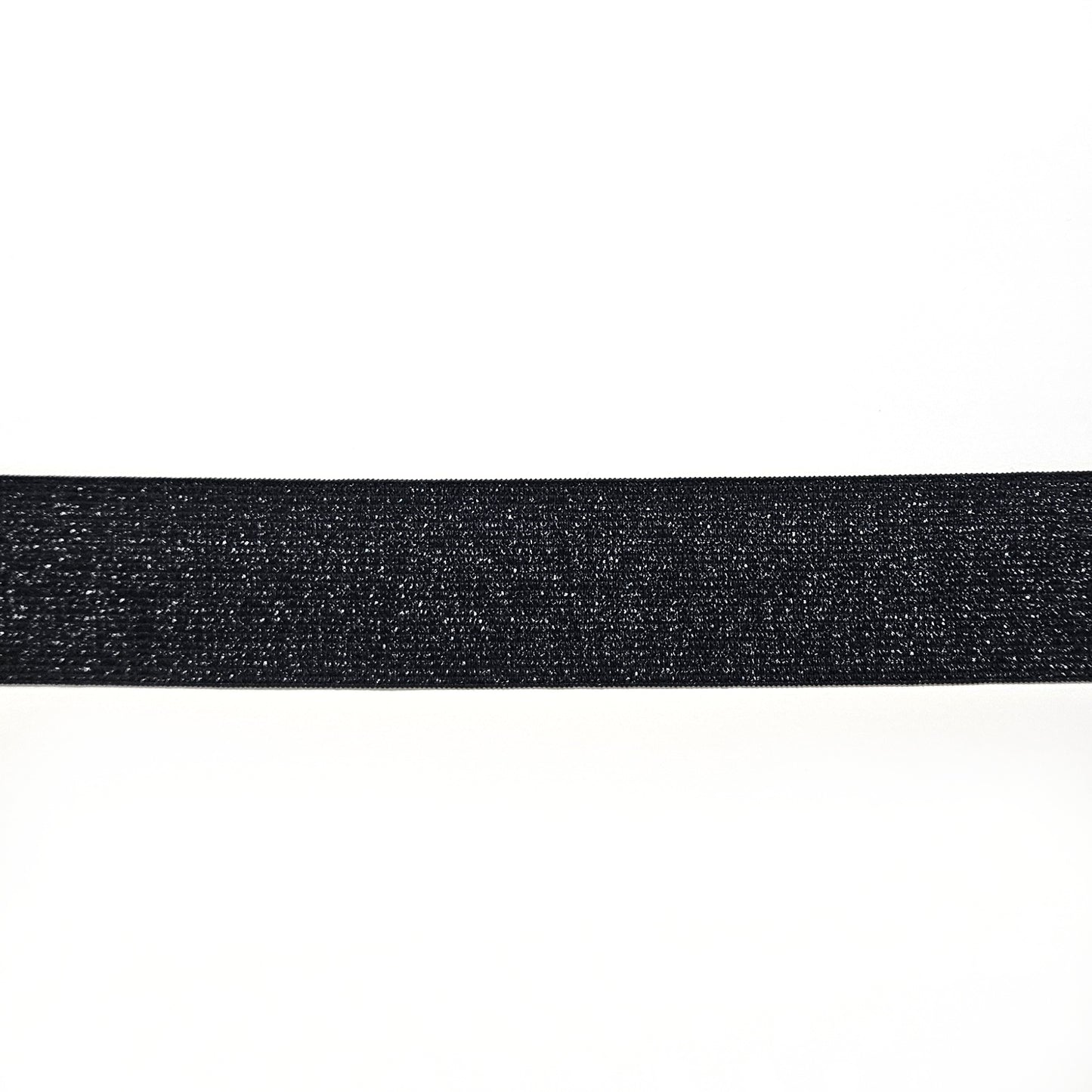 Zwart lurex glitter elastiek 40mm