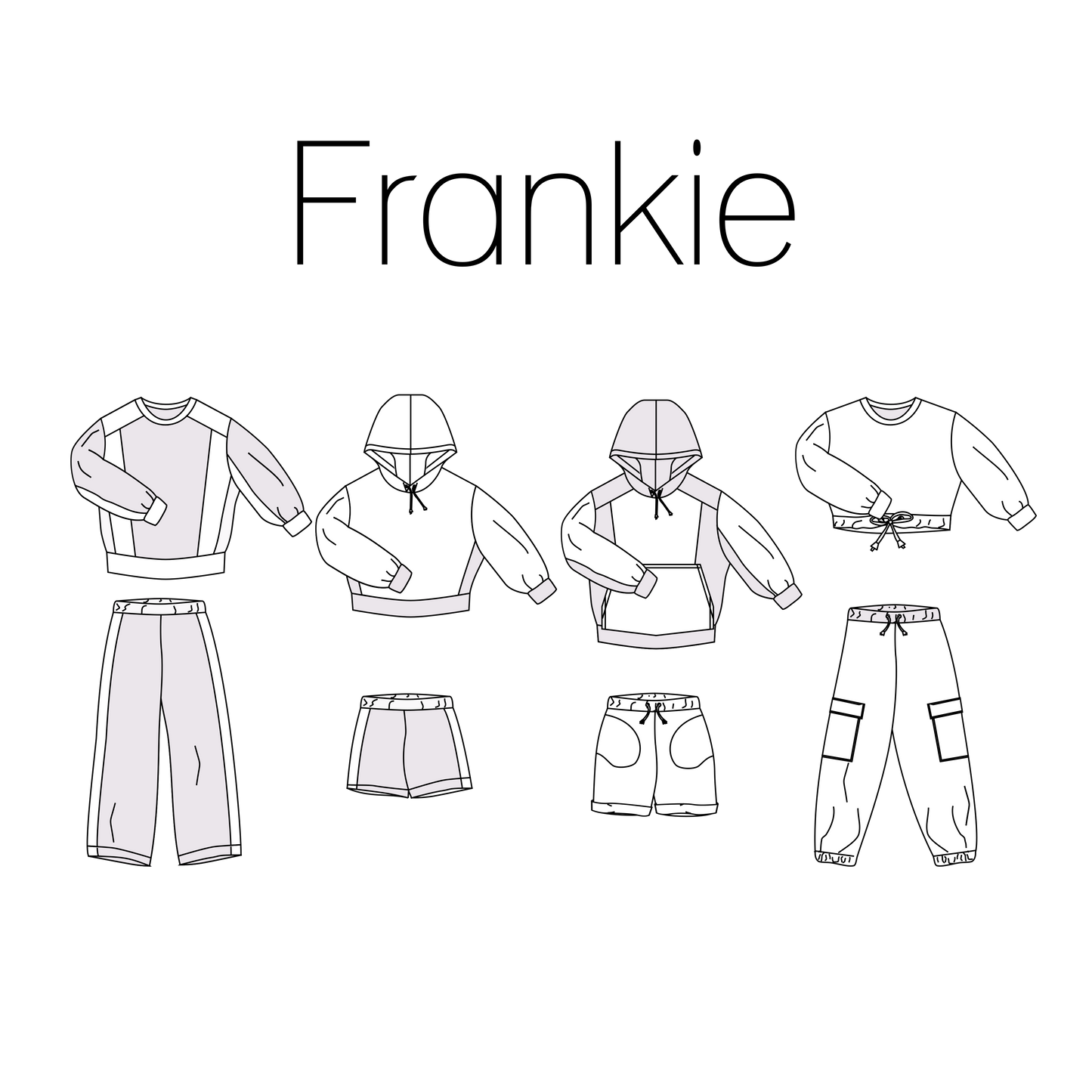 Naaipatroon Frankie voor het maken van een hoodie sweater joggingbroek of short van Iris May