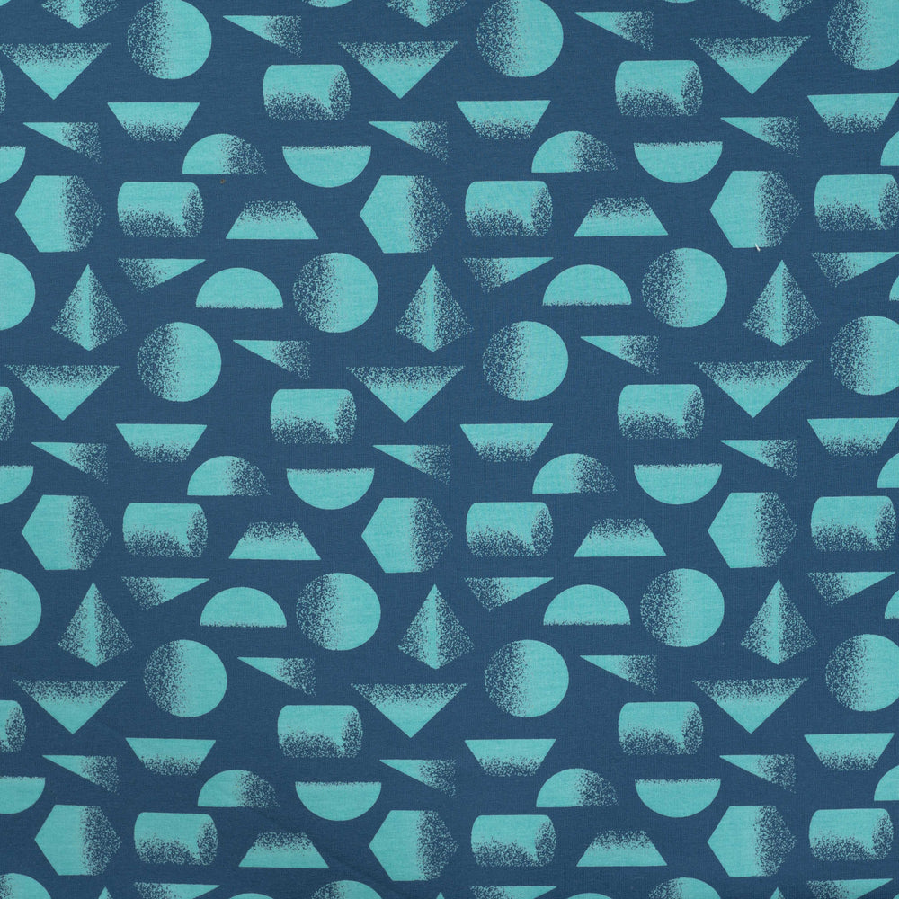 Denim blauw met mint french terry voor jongens kleding.