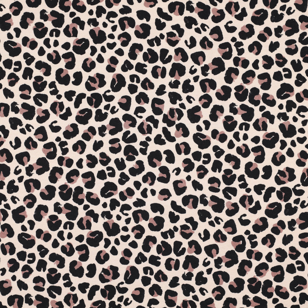 
                  
                    French terry met beige dierenprint.
                  
                