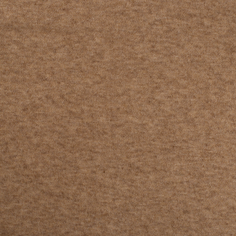 Gebreide tricot stof in de kleur bruin melange.