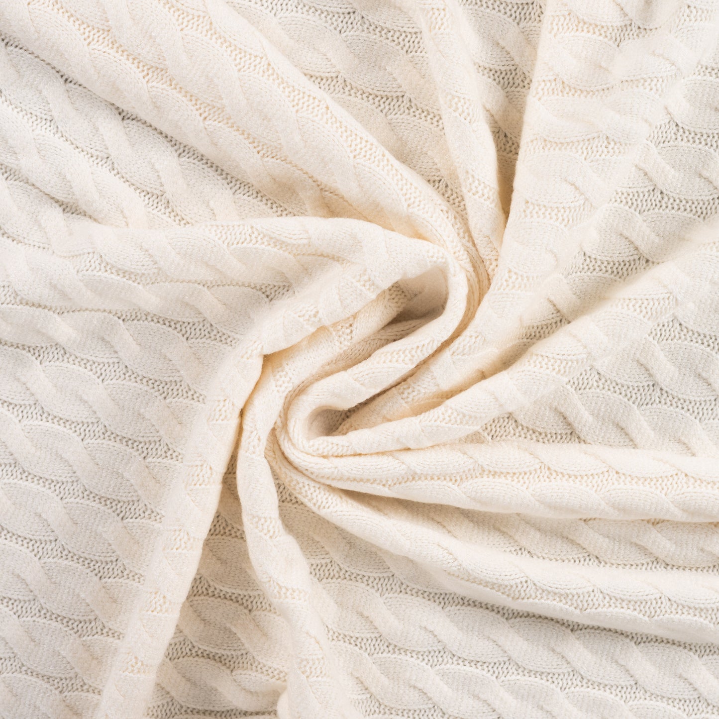 Offwhite gebreide kabel stof.