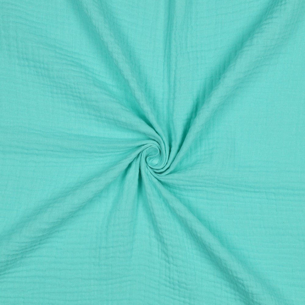 Perermunt kleurige hydrofiel of ook wel double gauze voor bijvoorbeeld een zomerse blouse of babykleding.