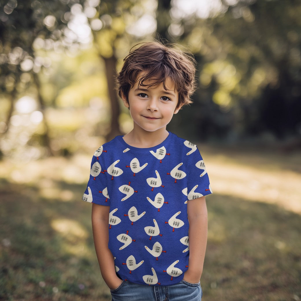 Shirt gemaakt van rib jersey stof organic ganzen blauw van  Jennifer Bouron