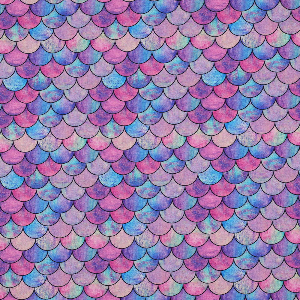 Tricot met mermaid print voor bijvoorbeeld meisjeskleding.