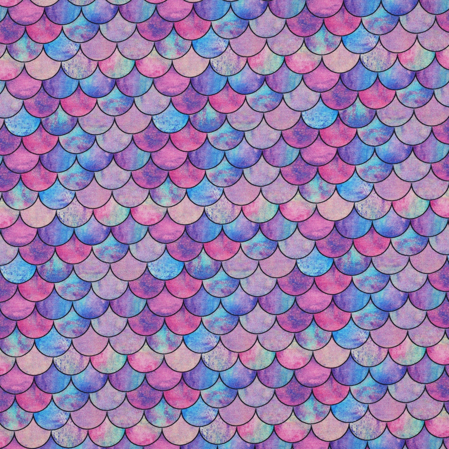 Tricot met mermaid print voor bijvoorbeeld meisjeskleding.