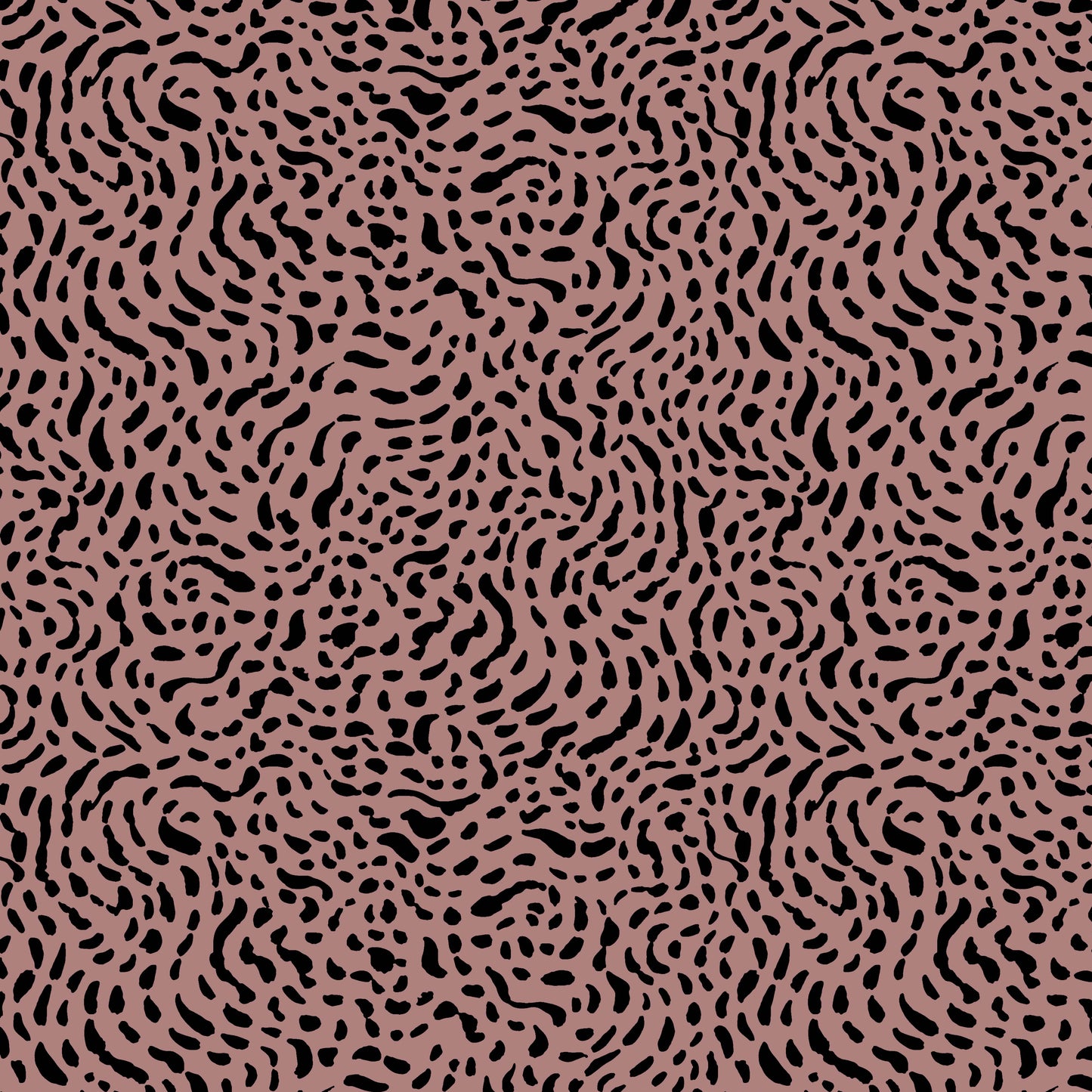 Oudroze tricot met zwarte dots en shapes.