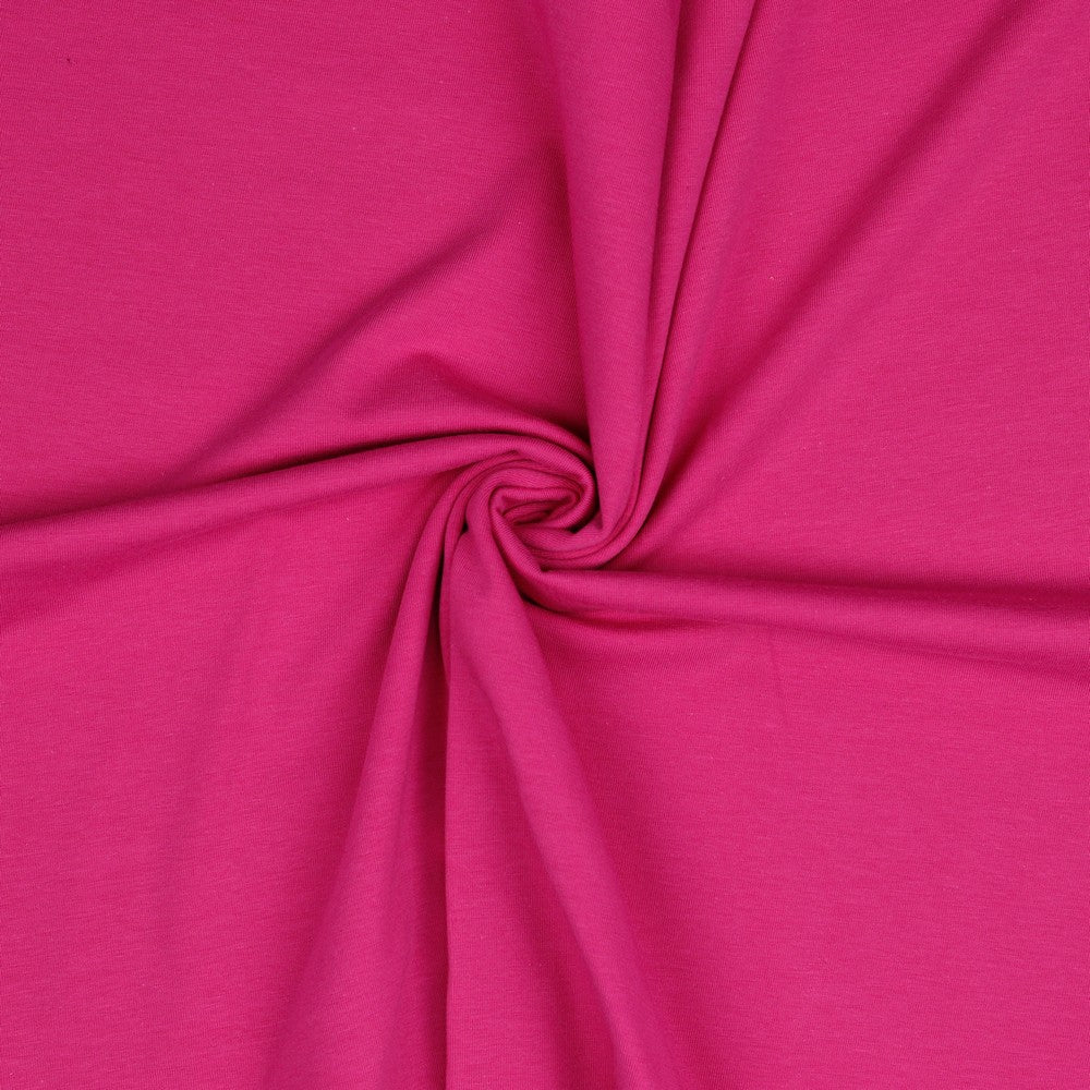 Tricot in uni kleur fuchsia roze.