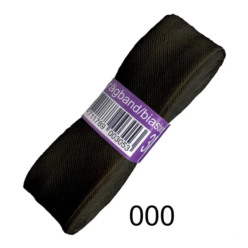 Bosje van 3m zwart biaisband 20mm breed.