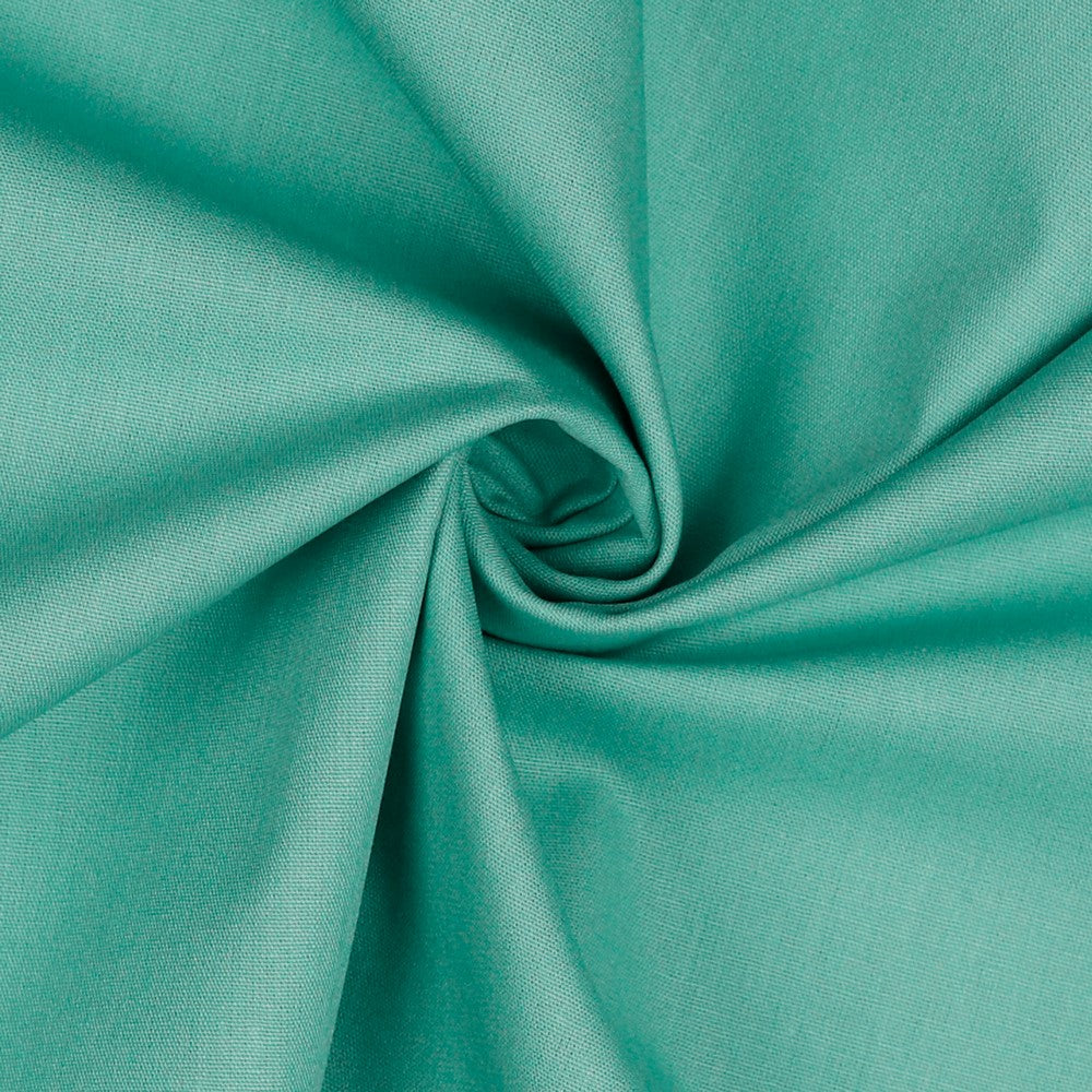 Turquoise katoenen poplin.