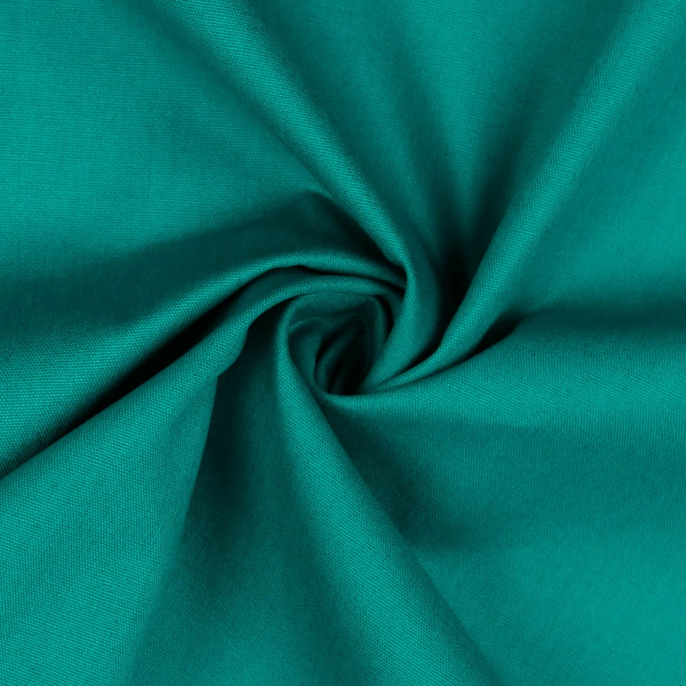 Turquoise katoenen poplin.