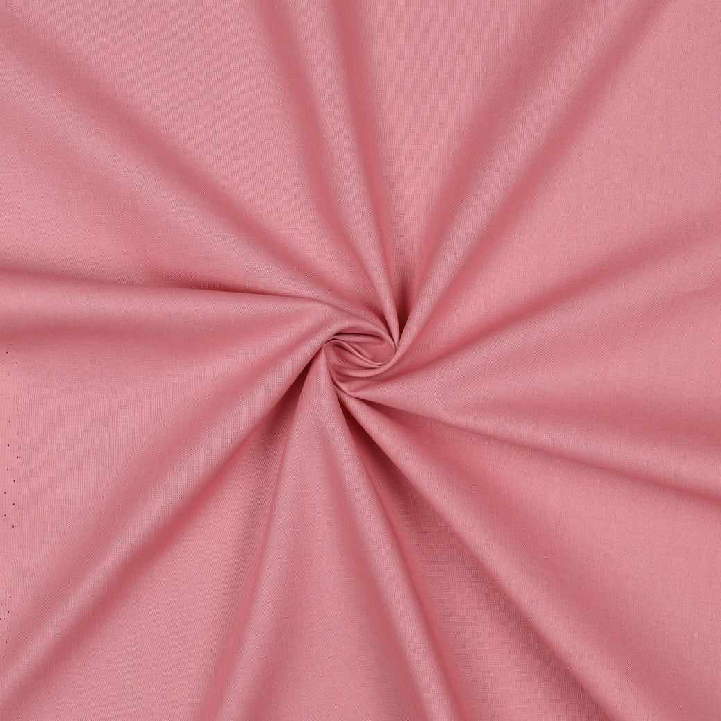Effen blush roze katoen poplin stof, rust, fijn geweven en soepel vallend