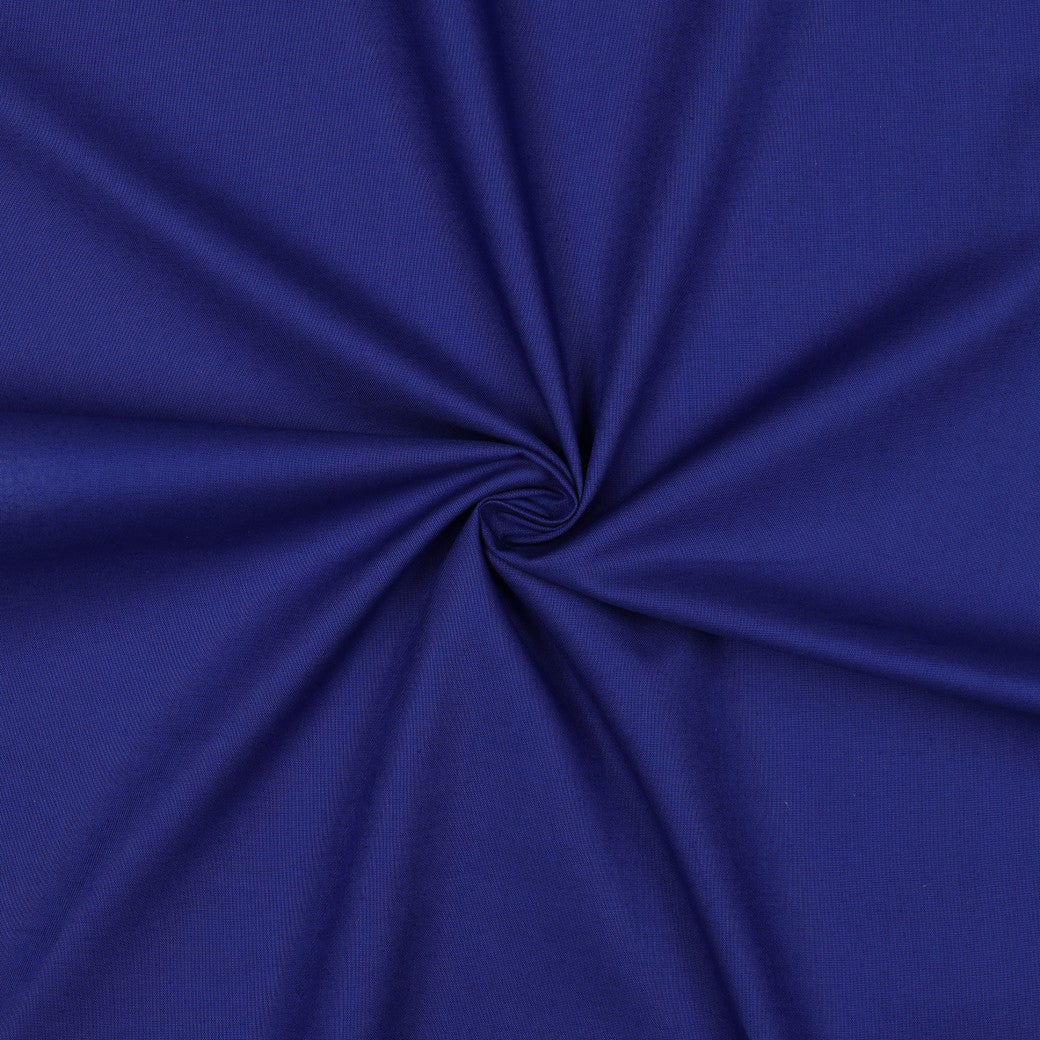 Effen donker kobalt blauwe katoen poplin stof, fijn geweven en soepel vallend