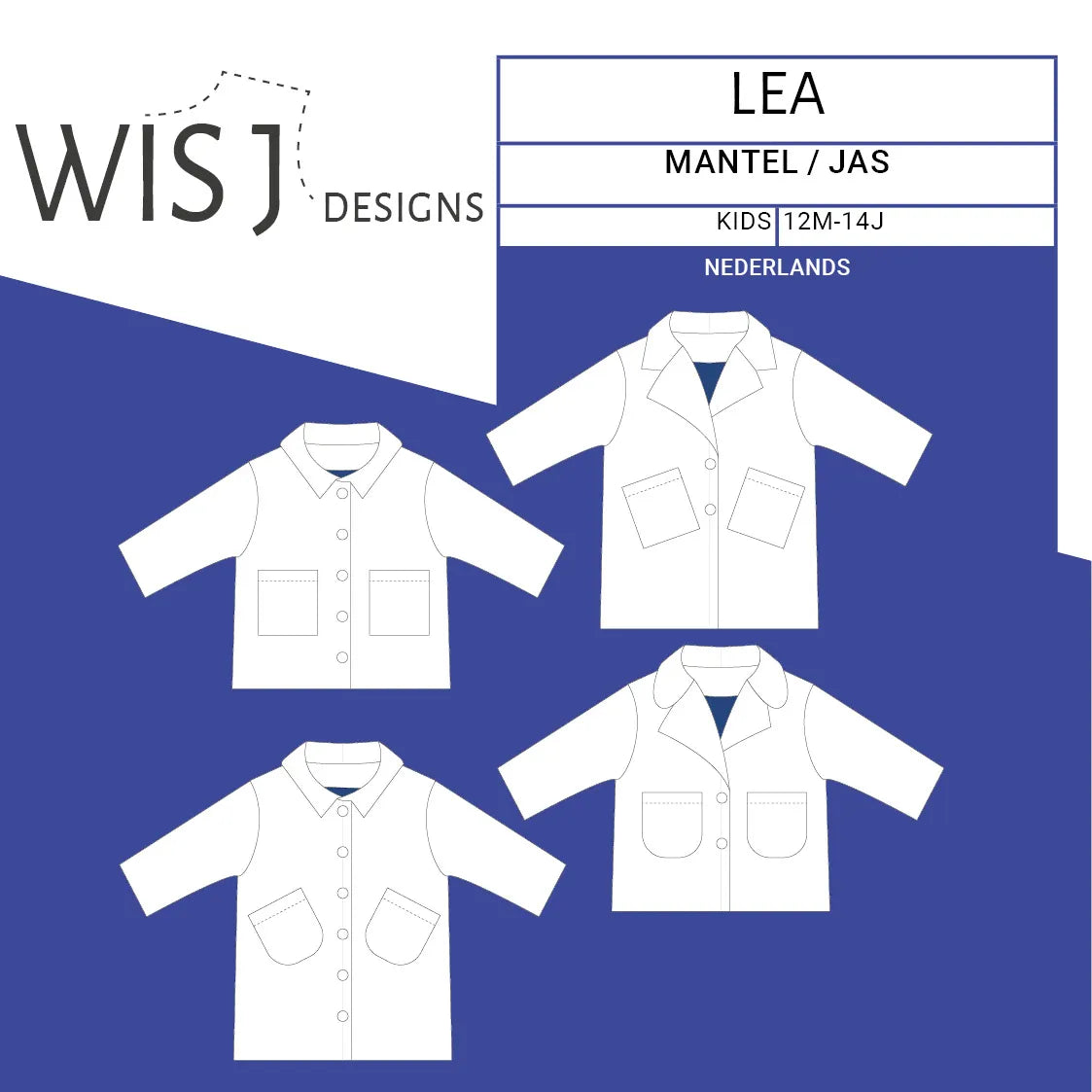 Naaipatroon Lea mantel en jas voor kinderen van WISJ Designs