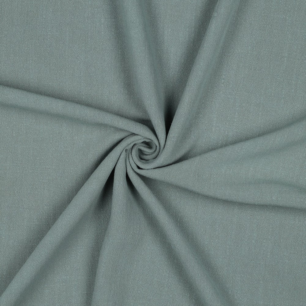 Effen oudgroene linnen viscose stof, washed finish