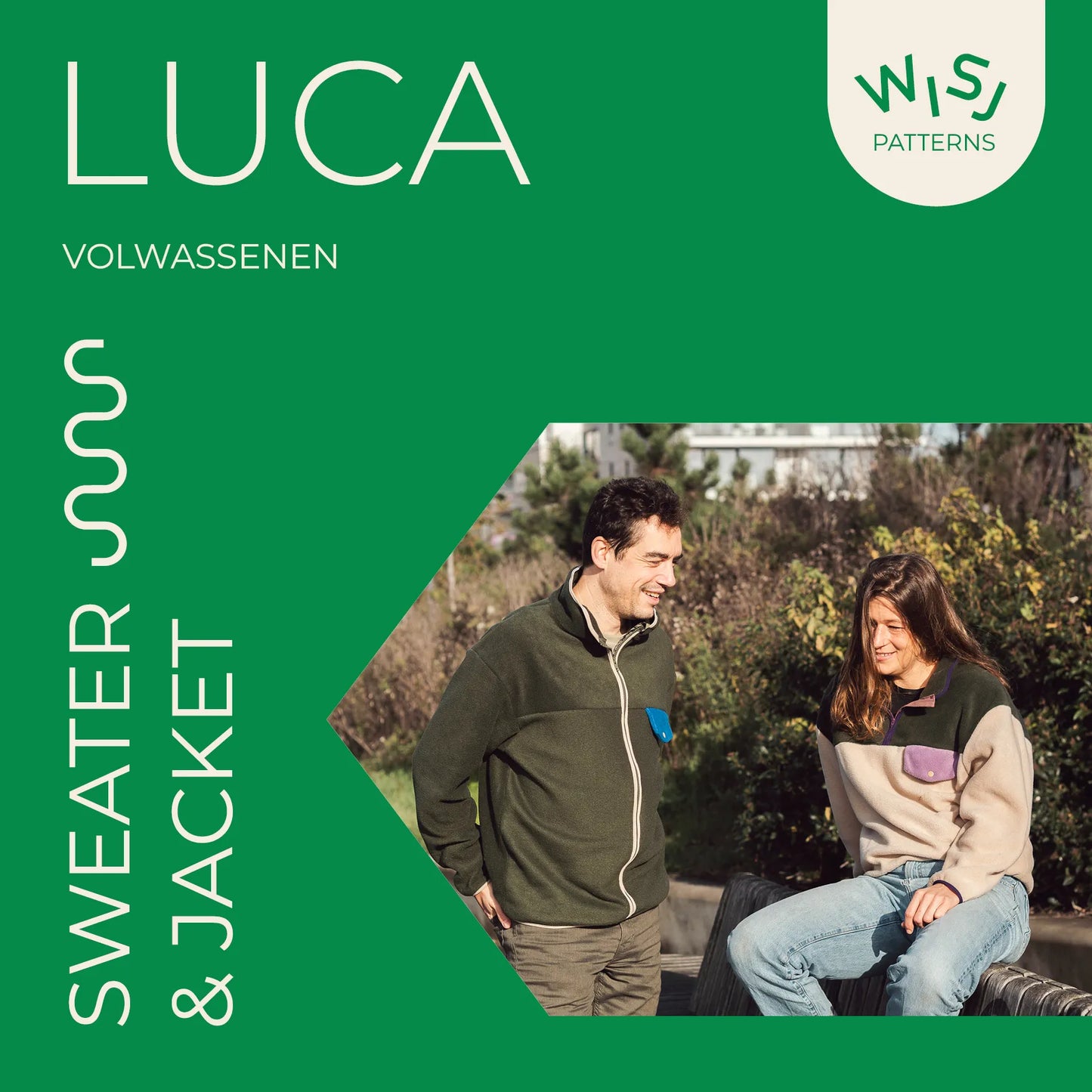 Naaipatroon Luca sweater jacket voor volwassenen van WISJ Designs