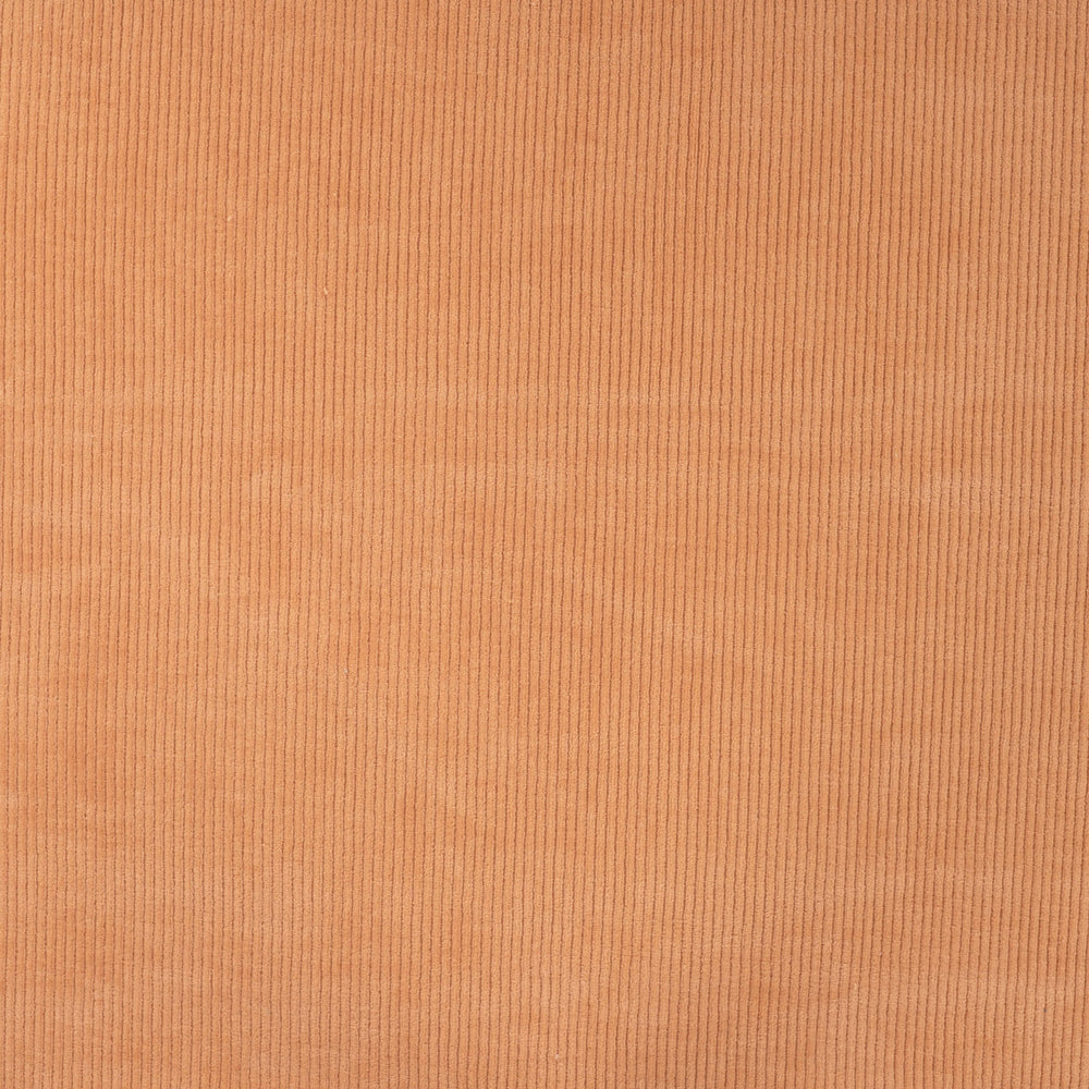 Brede ribjersey velours uni zalmroze.