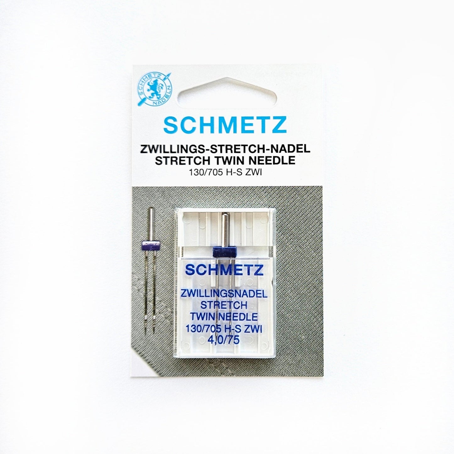 Schmetz Tweelingnaald voor de naaimachine 4.0/75.