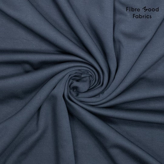 Polyester met viscose scuba knit in donkerblauw van Fibre Mood.