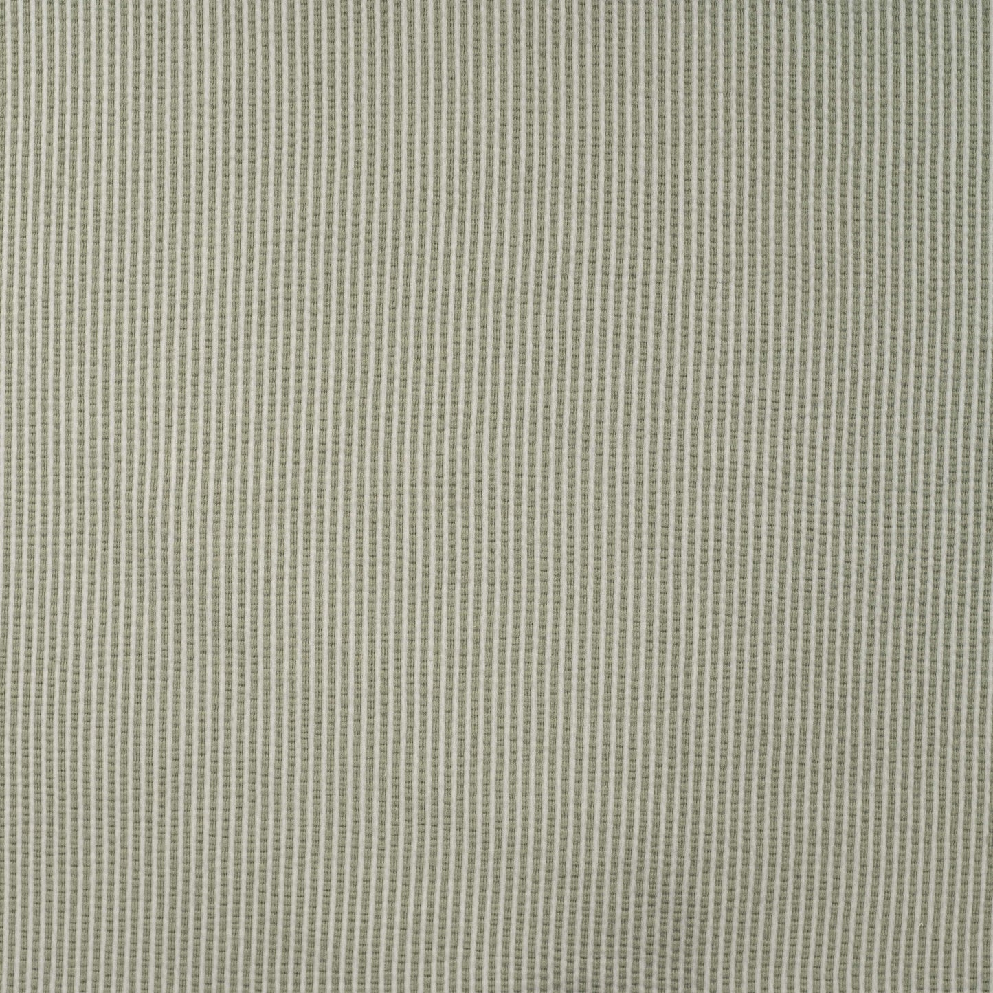 Kaki groen met wit gestreepte jersey seersucker.