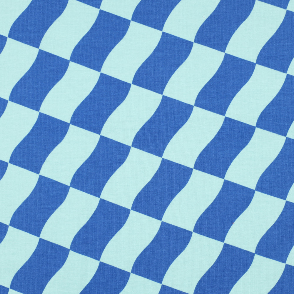 
                  
                    Sweater stof geblokt blauw en  mint.
                  
                