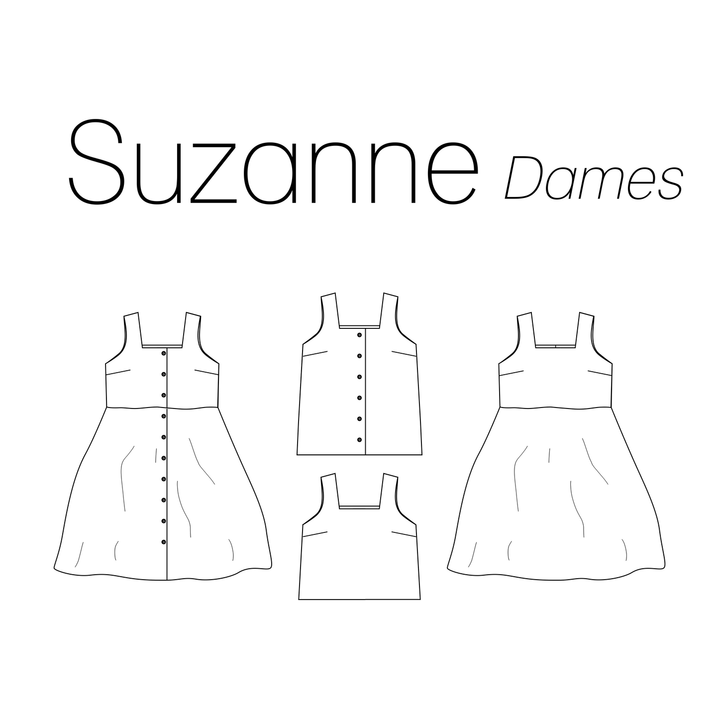 Naaipatroon Suzanne dames voor het maken van een top of jurk van Iris May