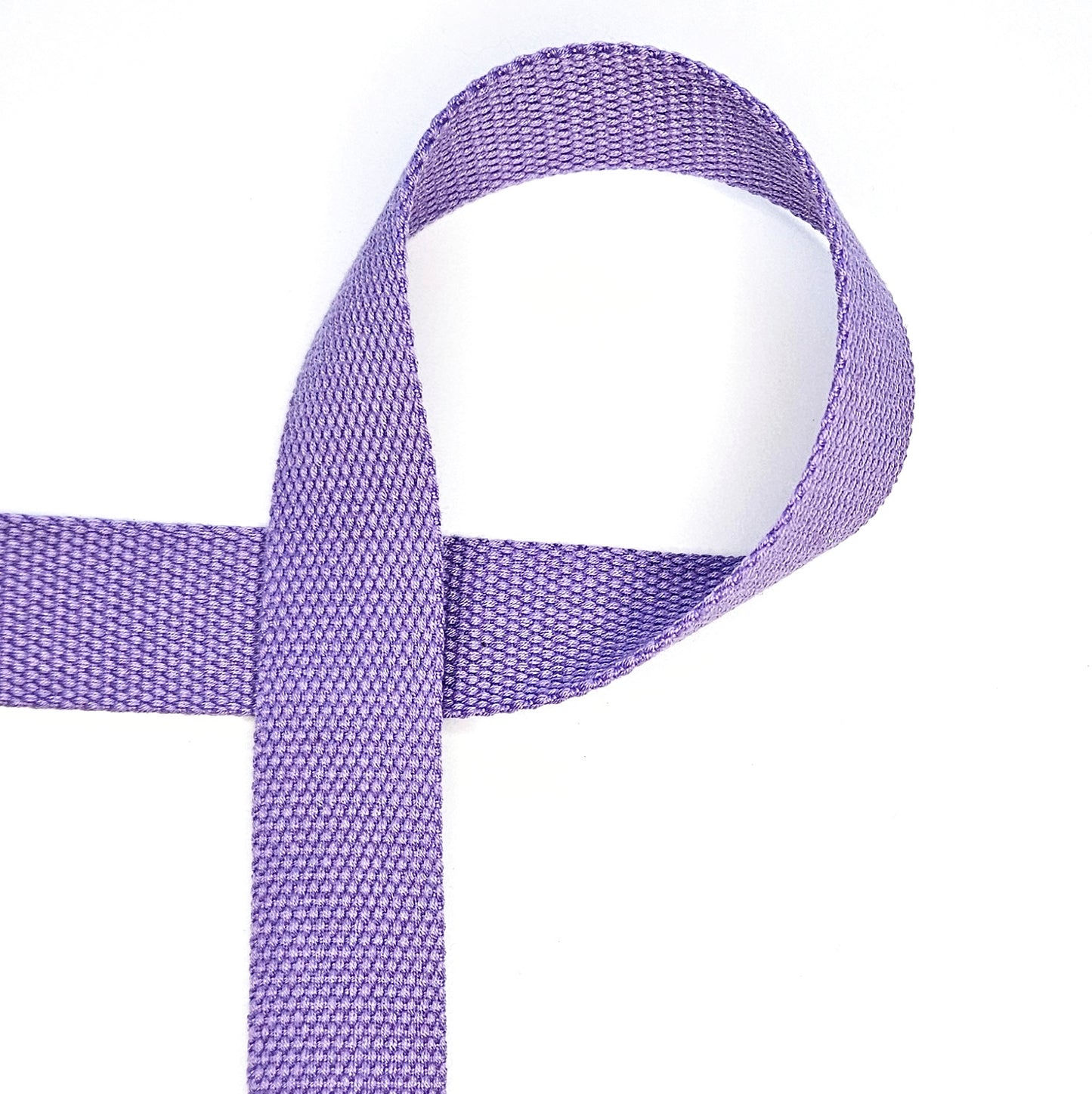Lila katoenen tassenband van 30mm breed.