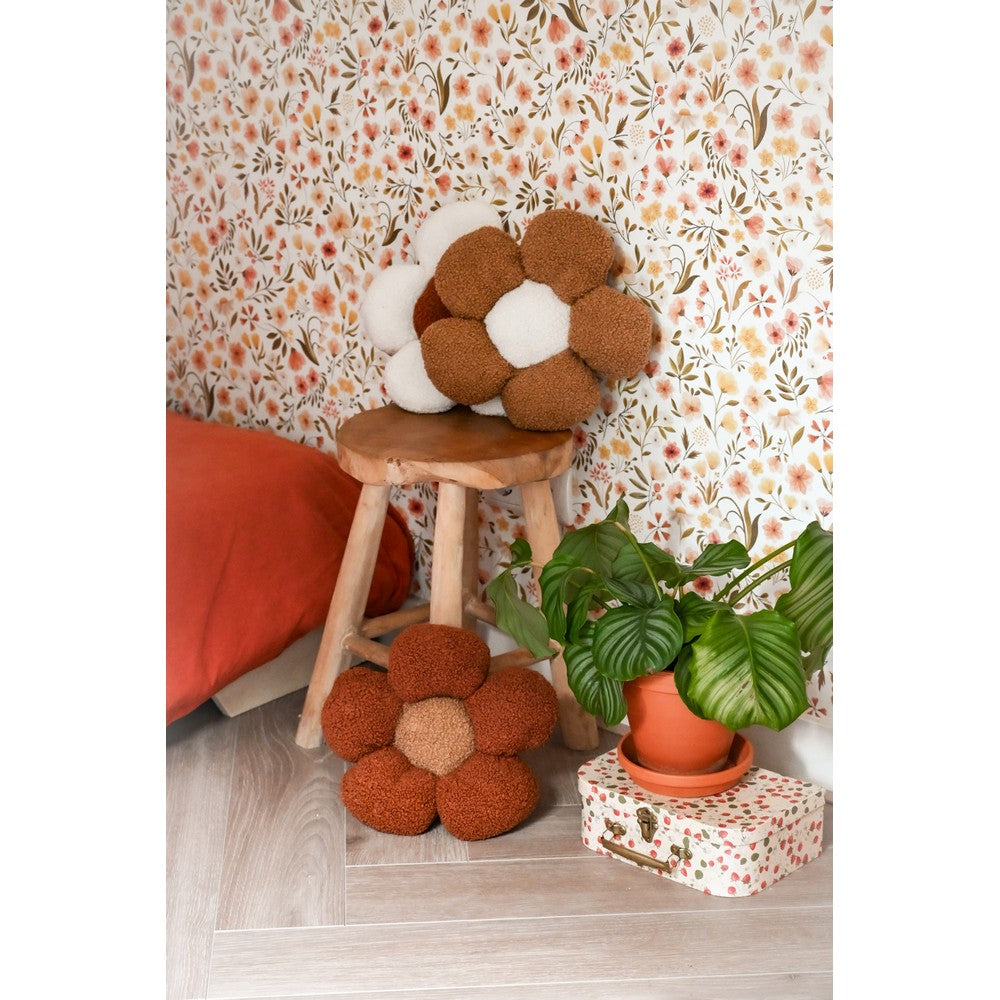 Kussentjes gemaakt van teddy faux fur rouge.