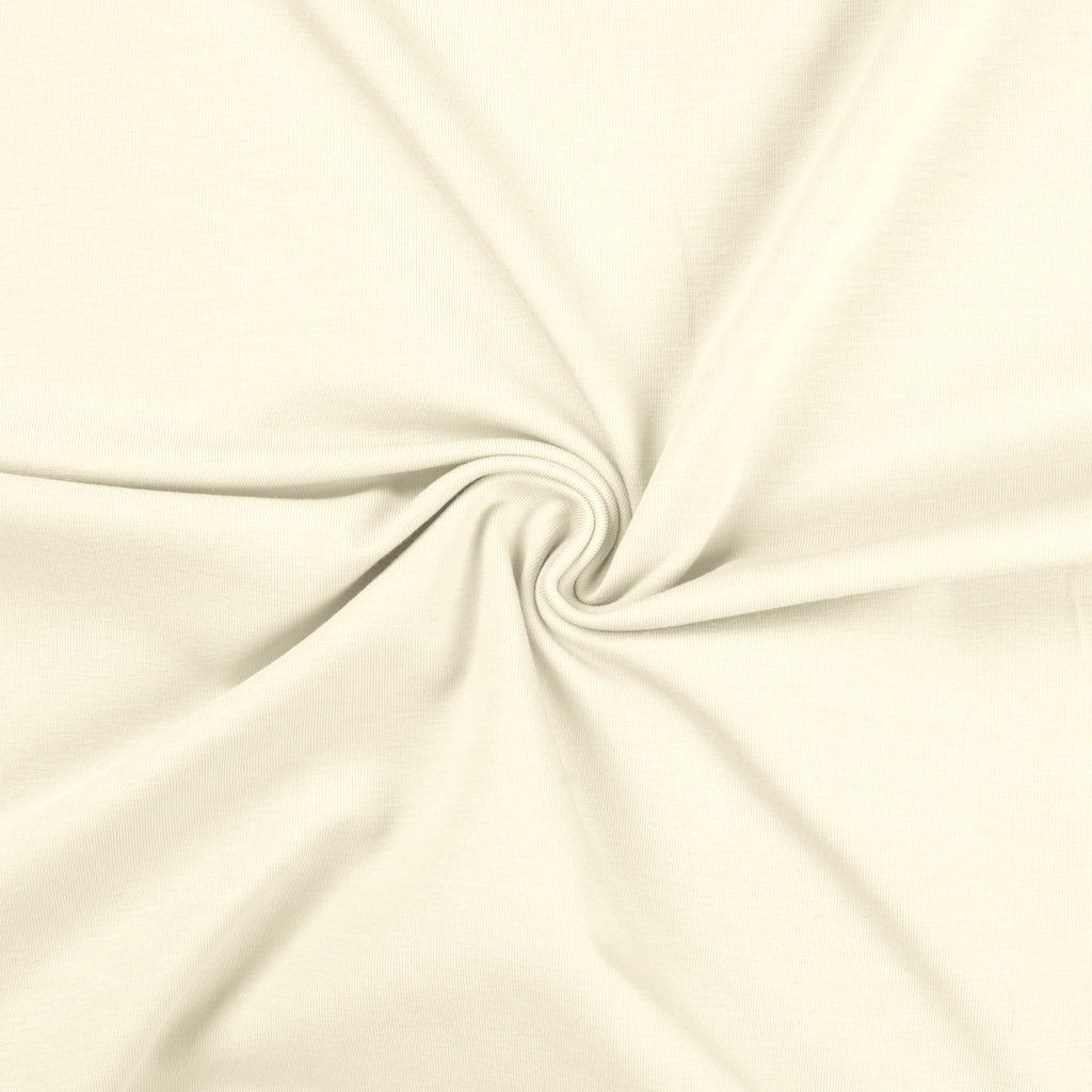 Uni ecru tricot stof.