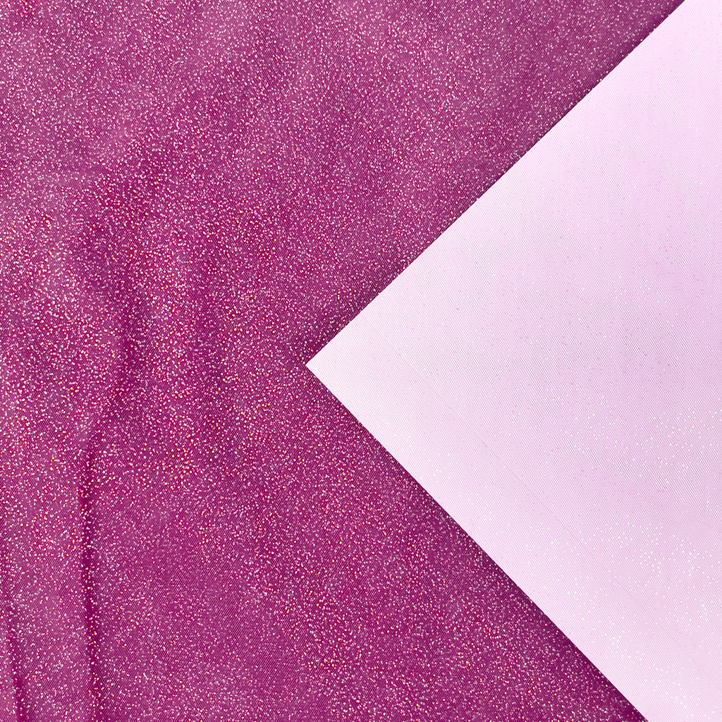 Fuchsia kleur tule met gekleurde holografische glitters.
