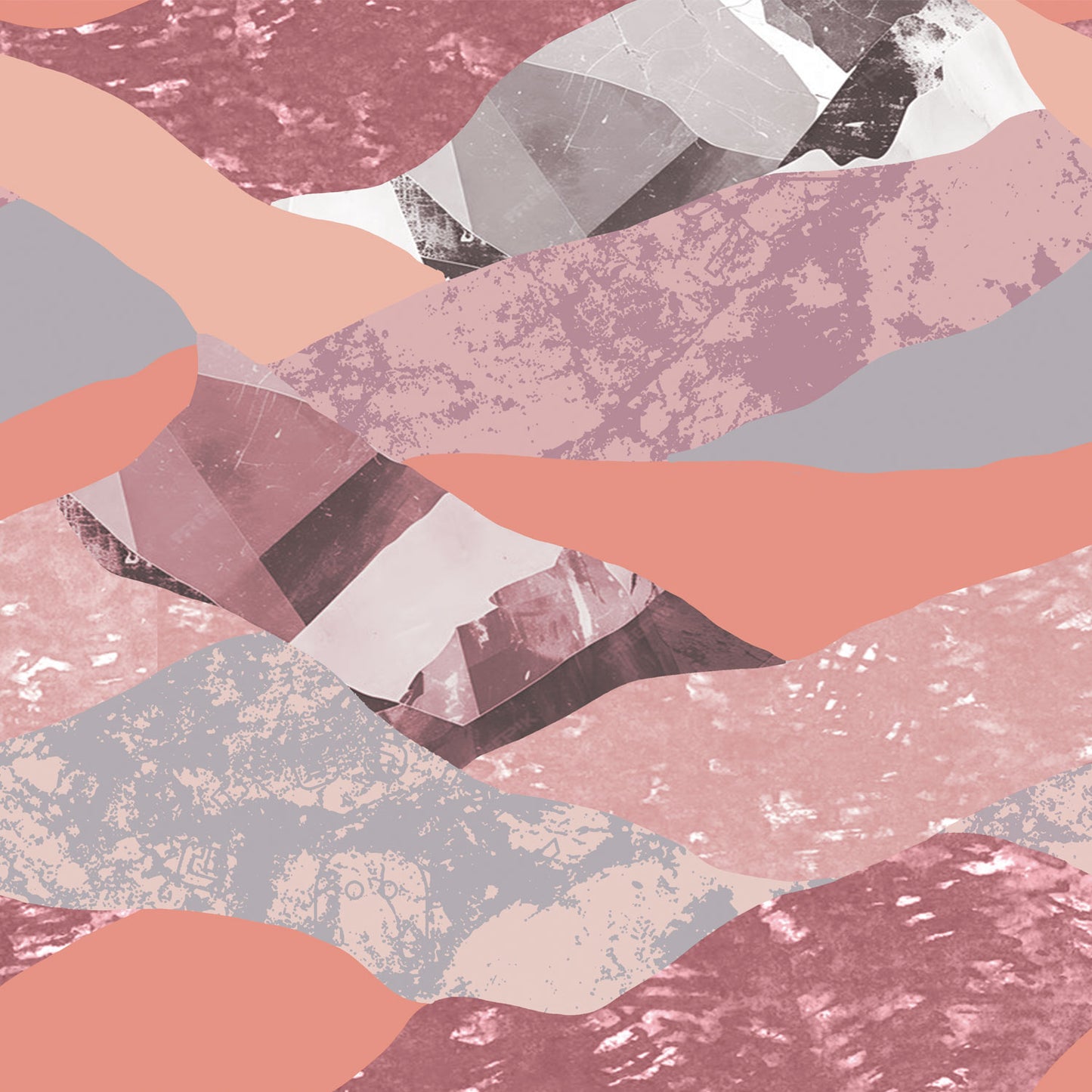 Roze viscose met een soort bergen print.
