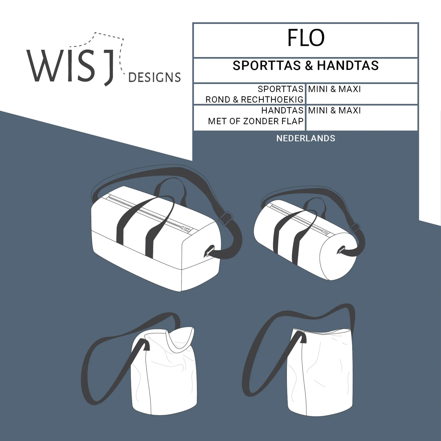 Naaipatroon Flo sporttas en handtas van WISJ Designs