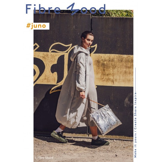 Jas juno van fibre mood gemaakt van waterdichte ice flow kleurige nylon stof voor sport en outdoor kleding.