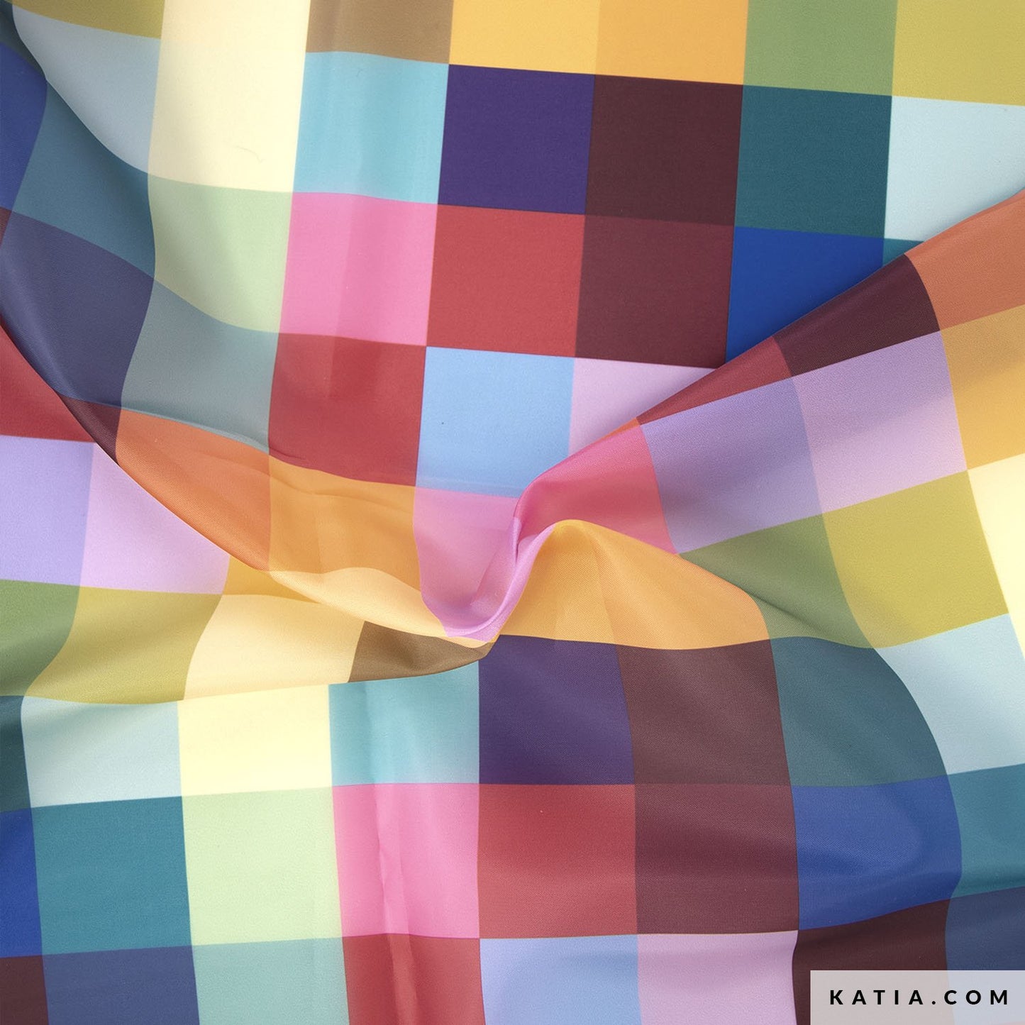 Multicolor cover stof met blokjes, voor het maken van bijvoorbeeld tassen, brillen etui, vlaggetjes of andere decoratieve projecten.