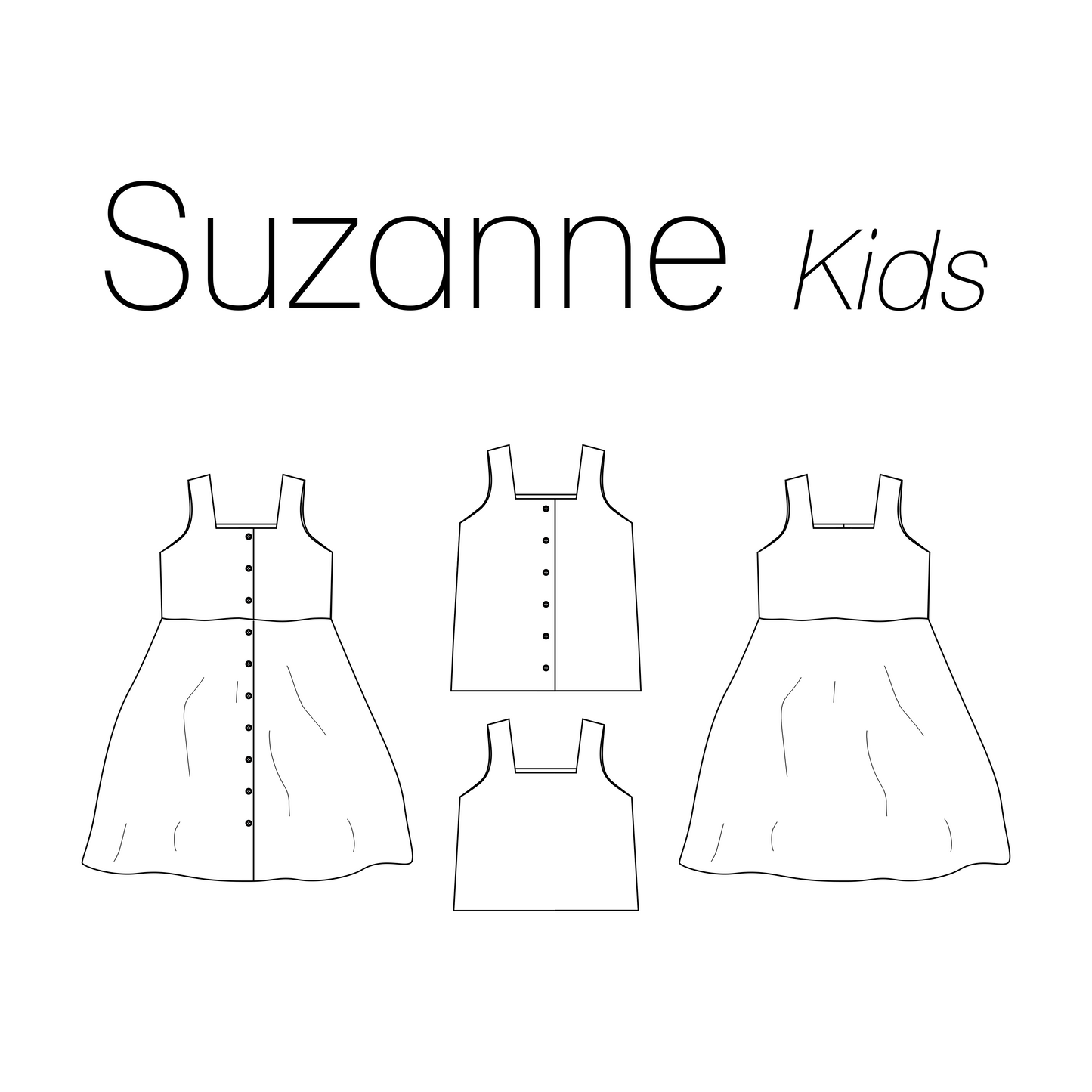 Naaipatroon Suzanne kind voor het maken van een top of jurk van Iris May